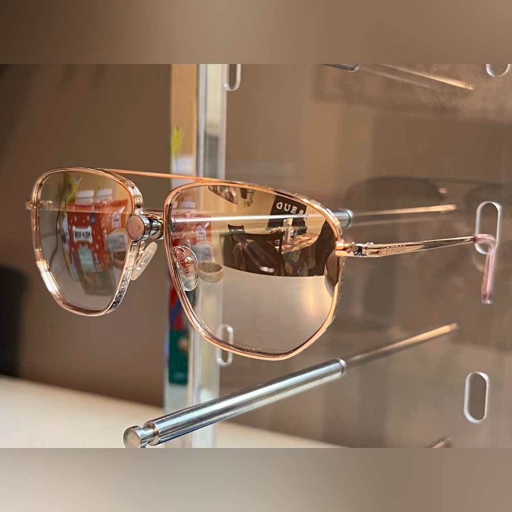 Guess Rose Gold Aviator Sunglasses